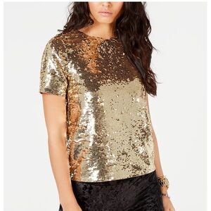 Michael Kors Burgundy Red Sequin Blouse Size Small